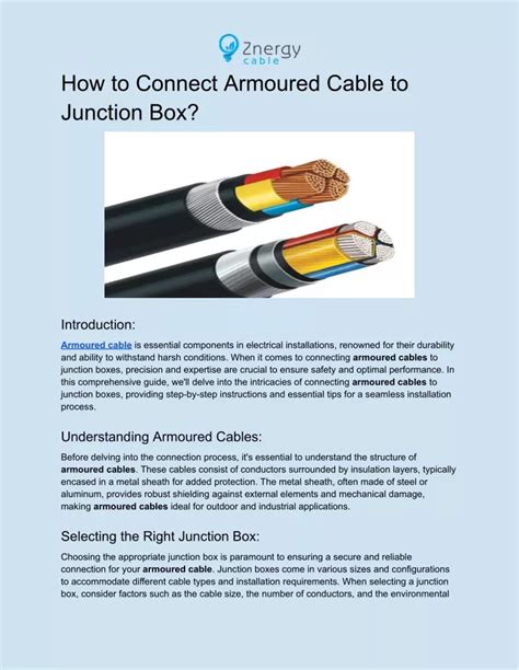 how to connect armoured cable or mc to junction box|do armored cables work.